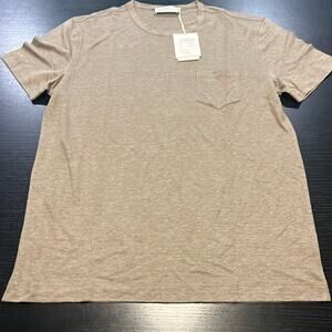 NWT Della Ciana Linen Crew Neck T Shirt With Pocket Size 52